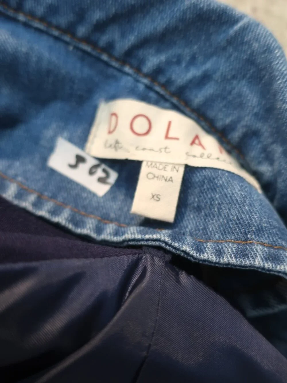 Dolan Navy (Item- 302) Double Breasted Miller Removable Denim Dickey Blazer XS